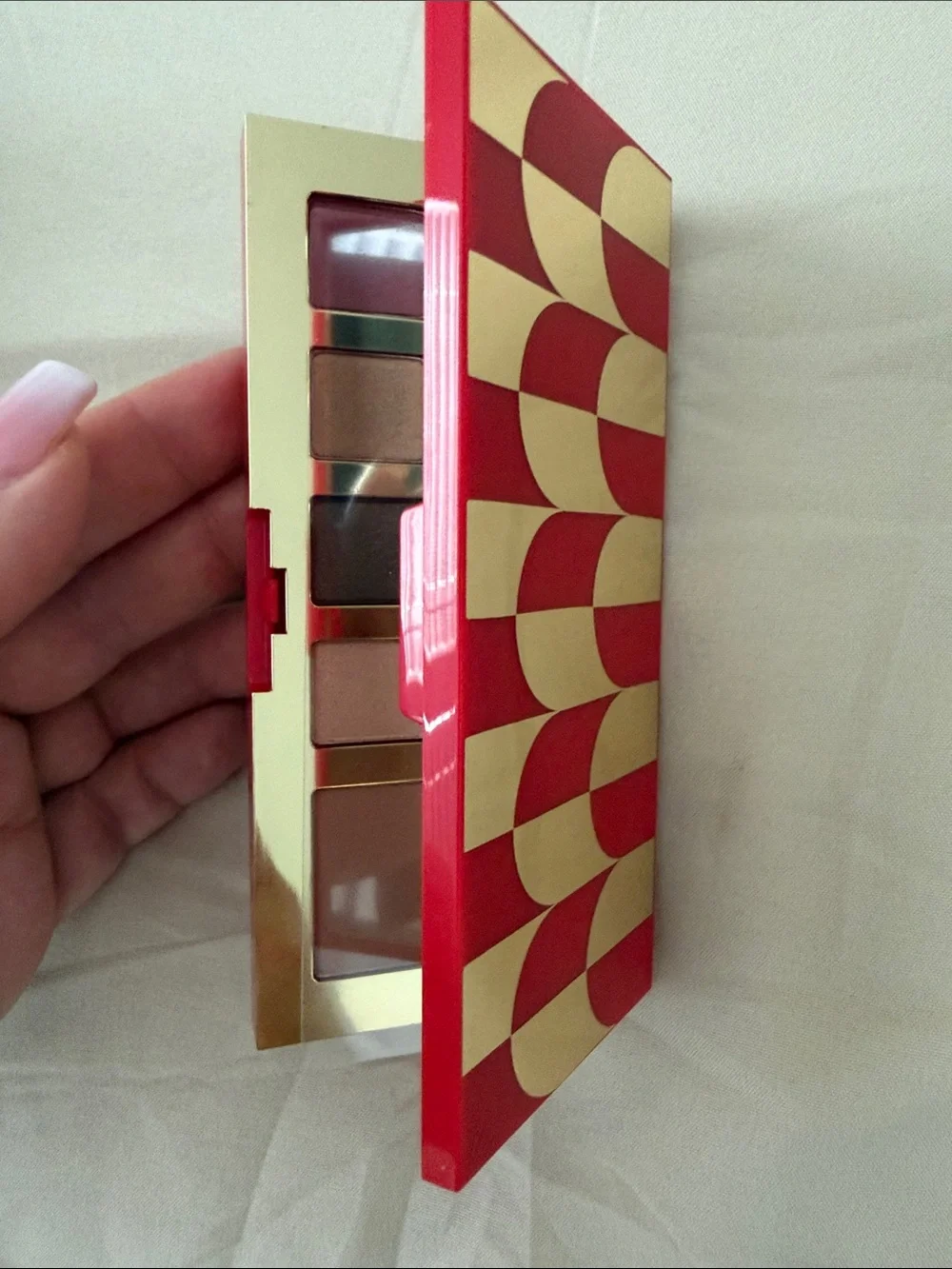 Estee Lauder Red Compact Eyeshadow & Face Palette with Neutral Browns
